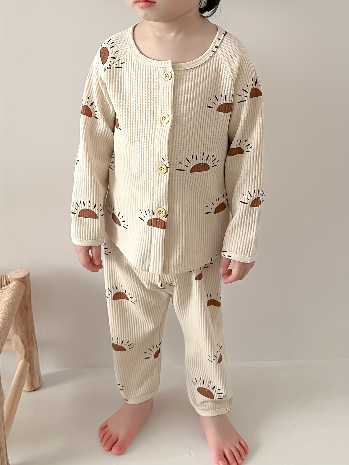 WEDFGX Conjunto de Pijamas para niños de 2 a 14 años, Pantalones de Manga  Larga para Primavera y otoño, cárdigan de algodón, Pijamas para  Adolescentes, Trajes para el hogar para niños 