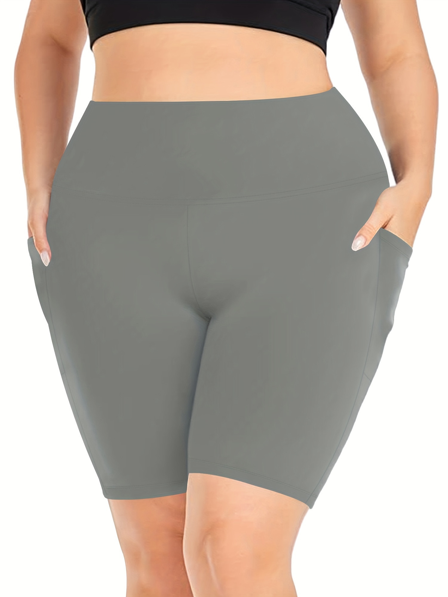 Seamless Yoga Shorts Plus Size Womens High Waist Spandex Pants