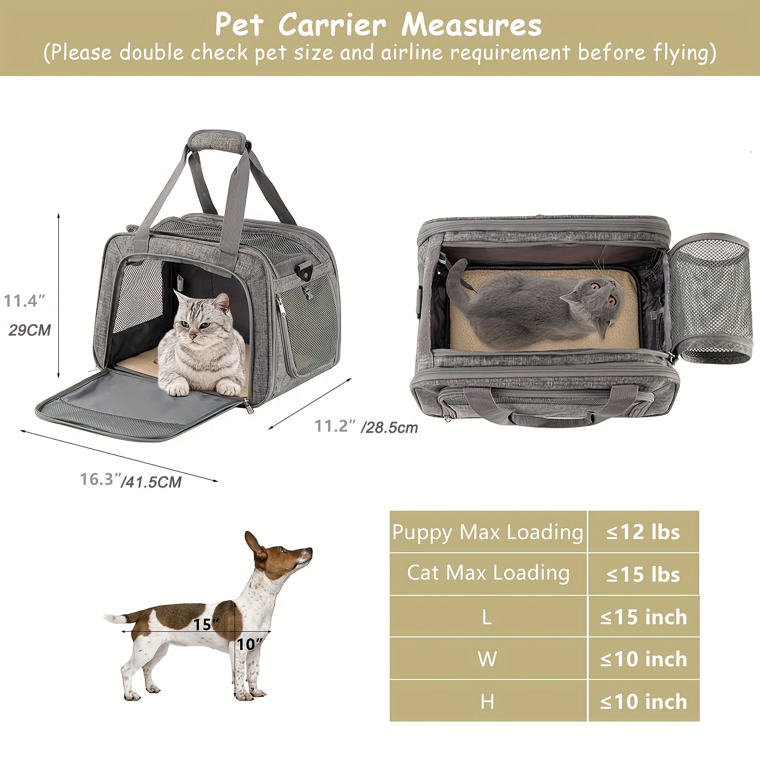 Soft Pet Carriers for Medium and Large Cats, 2 Kitties and Small
