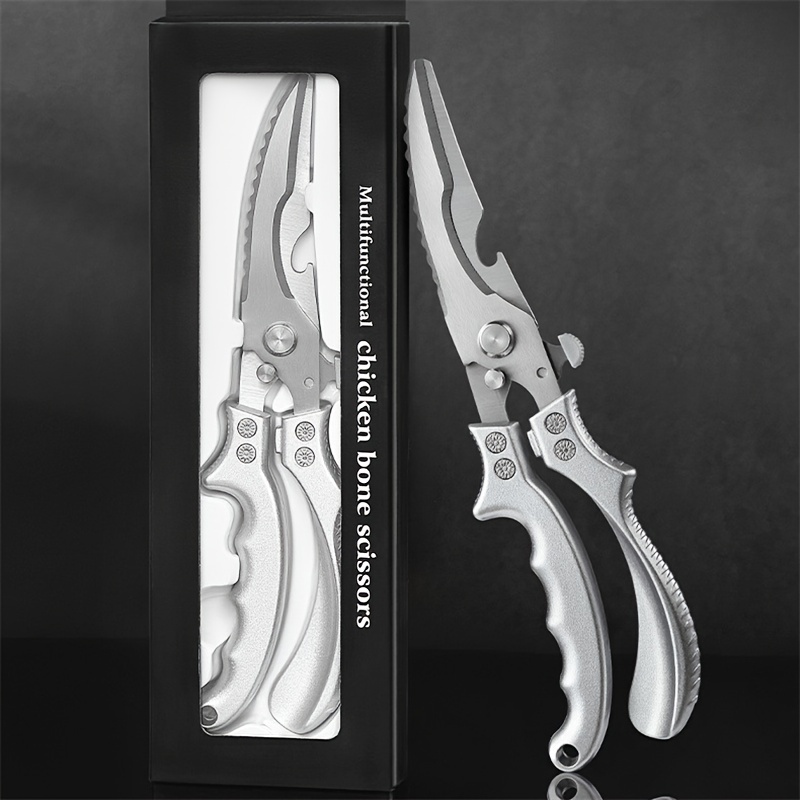 Black Kitchen Scissor Ultra Sharp Stainless Steel Heavy Duty 