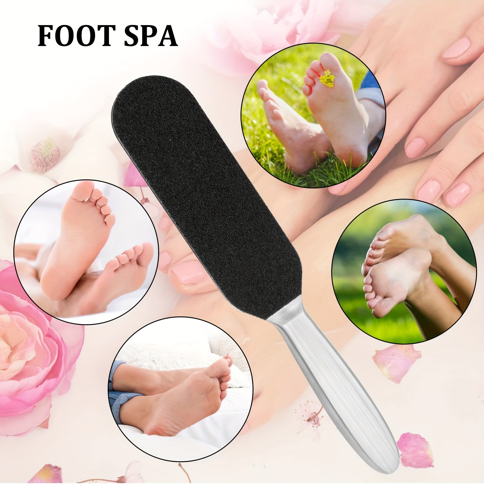 Pedicure Foot File Callus Remover For Dead Skin, Stainless Steel Foot Rasp  Scrubber With 10pcs Free Refill Grits Replacement Pads