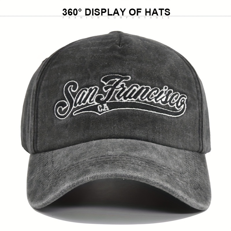 3D Embroidery Baseball Cap Denim Embroidered Sun Visor Curved Brim Hat