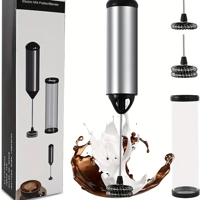 Espumador de leche para café, batidor eléctrico de mano, espumador de leche  y licuadora de café para latte, matcha, capuchino, chocolate caliente