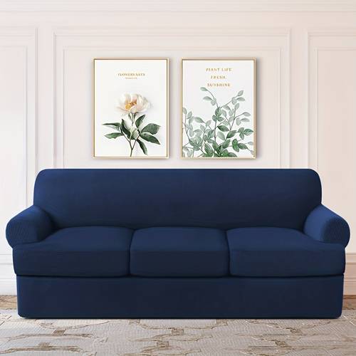 1 set full cover sofa slipcover t shaped stretch seat cushion sofa cover plush velvet sofa cover