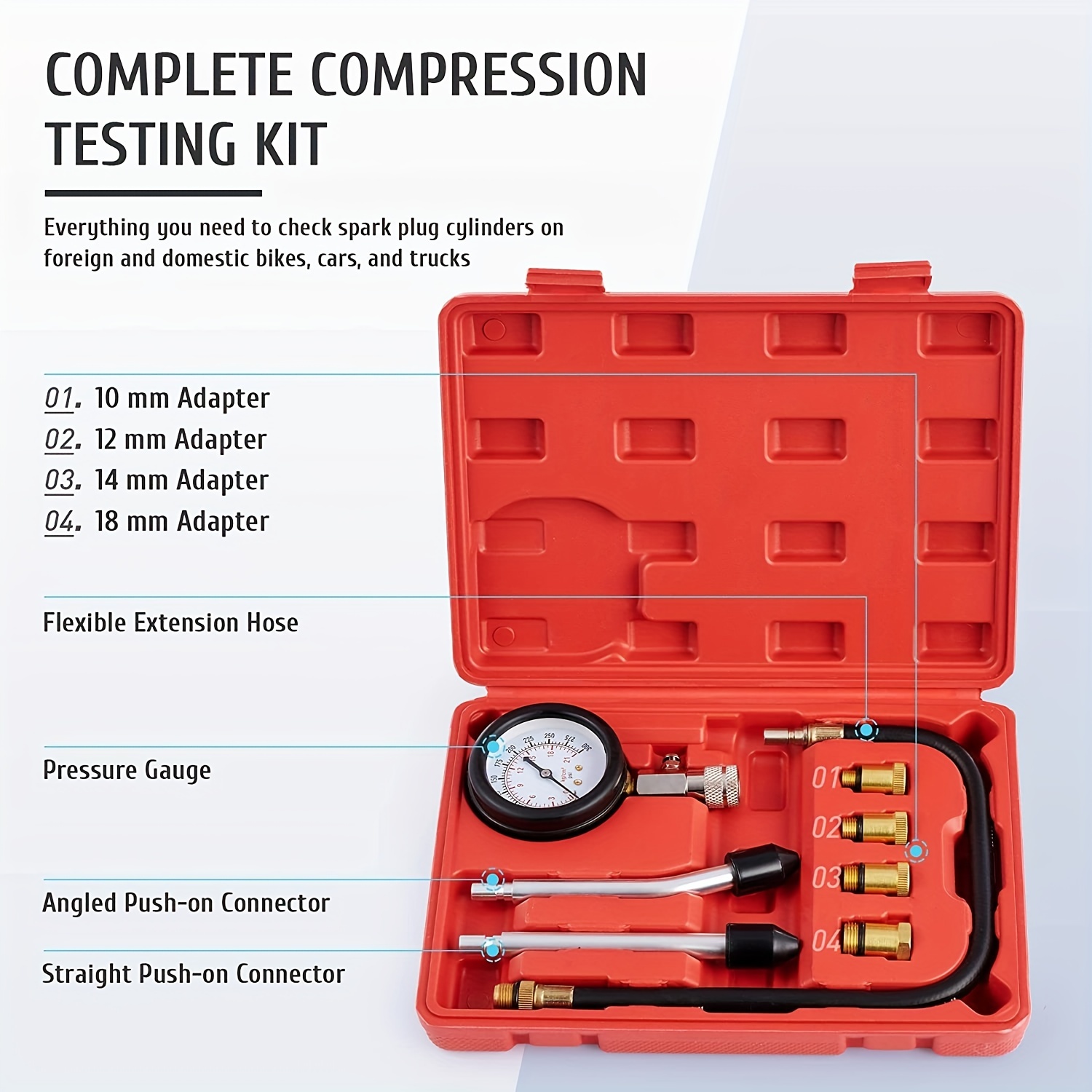 Motorcycle compression on sale tester kit