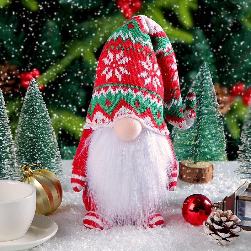 Christmas Old Man Figures Knitted Hat Glowing Santa Claus Dolls