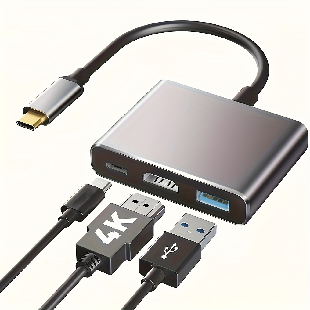 MOKiN Adaptador HDMI USB C Hub para MacBook Pro/Air, adaptador USB C 7 en 1  con HDMI, lector de tarjetas SD/TF, puerto de datos USB C, 100 W PD y 2