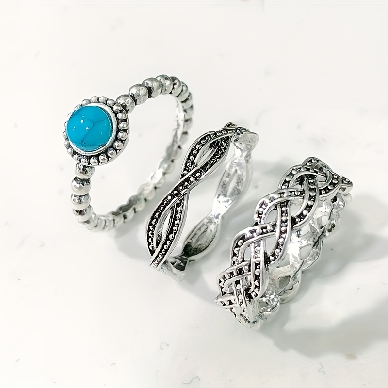 Turquoise Ring Set - Temu