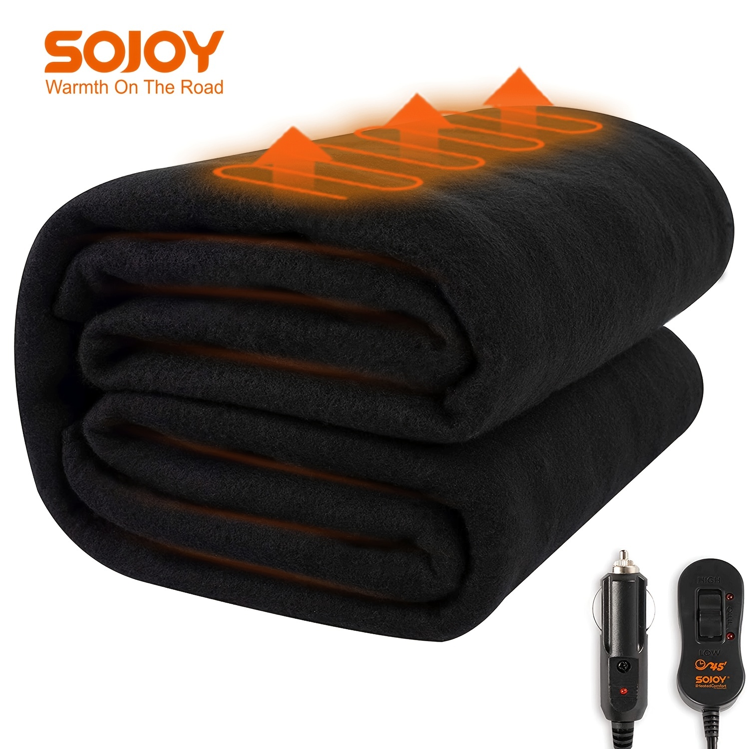 Sojoy Electric Heated Blanket For Car, Travel Blanket For Road Trip (red) -  Temu