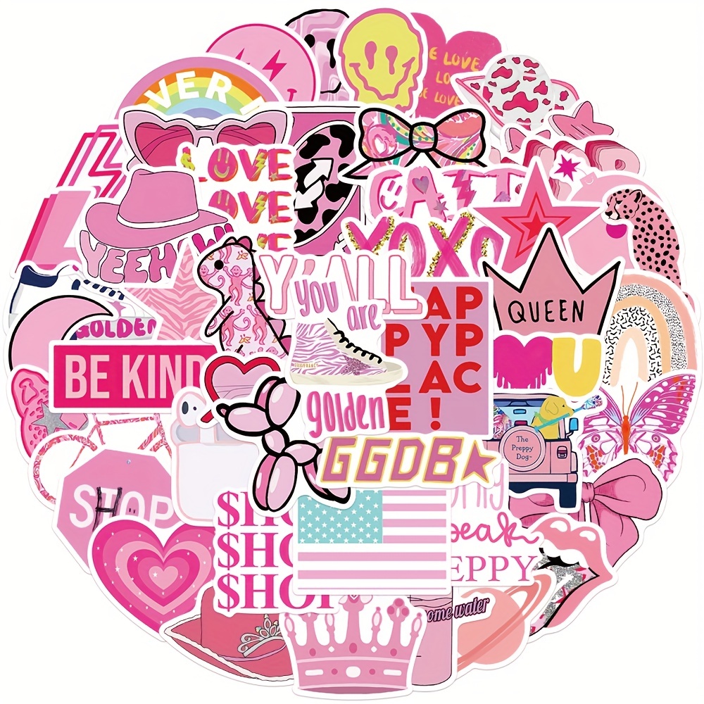  50PCS Y2k Aesthetic Stickers, Cyber 2000s Fashion Sticker for  Girls, Valentine's Day Pink Waterproof Laptop Stickers Decals for Water  Bottle, DIY Stickers Decoration for Skateboard : Toys & Games