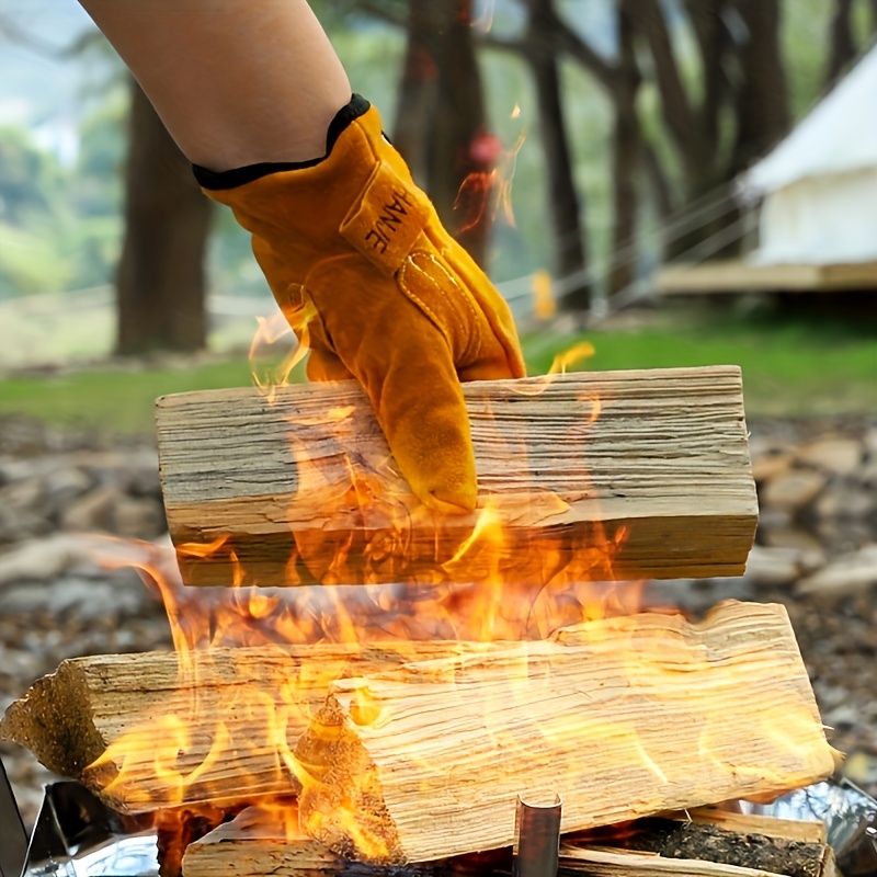 Gants de soudage en cuir résistant à la chaleur/au feu pour baton