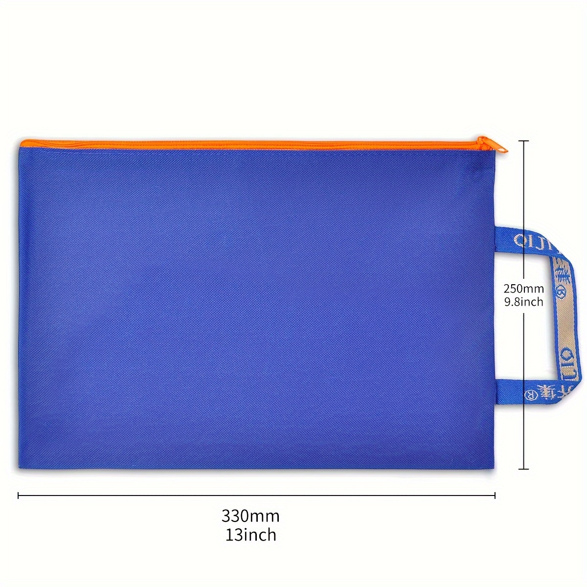 Green Canvas Zipper Bag, A4 Size Large Capacity File Bag