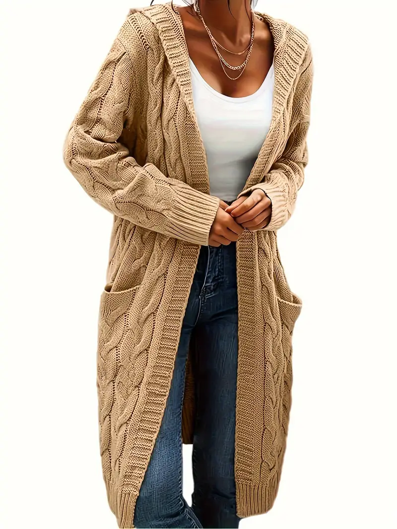 womens casual cardigan front long sleeve solid color sweater with pockets cozy fall winter layering essential for jeans dresses sweater cardigan autumn wardrobe stylish textured knitwear wear details 36