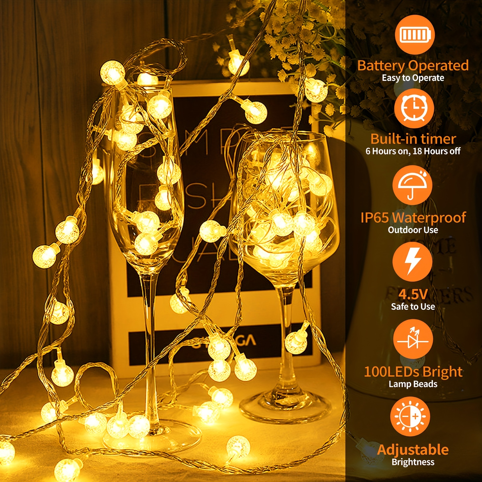 Star String Lights Camping Led String Lights Camping String Lights Camping  Lights String Star String Lights 3 To 4.5V Waterproof 10 Meter Battery  Powered LED String Lights With Two 