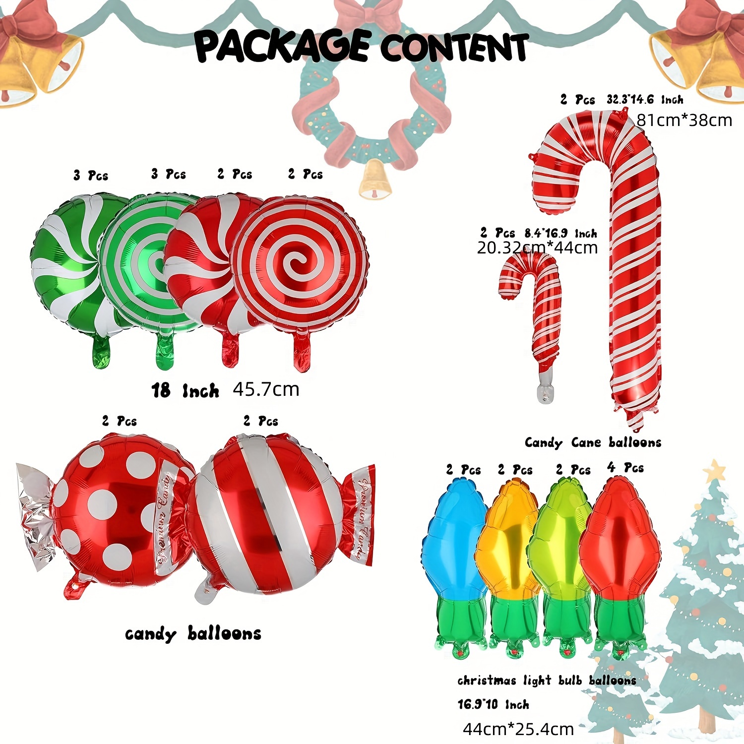 18pcs Ensemble De Ballons De Bonbons De Noël Pinwheel Spiral - Temu Belgium