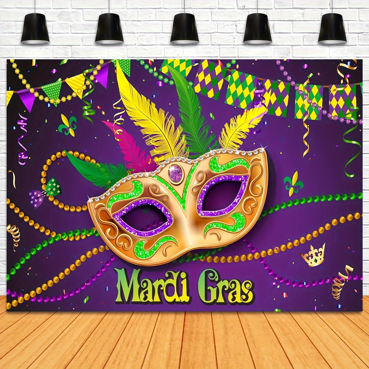 1pc Mardi Gras Decorations Mardi Gras Party Photo Backdrop Banner Decor ...