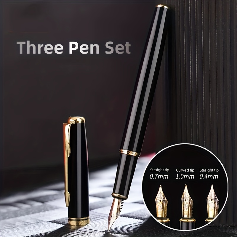 

1 Set Of High-end Exquisite 3 Piece Gift Box Pen, Birthday Gift Set, Business Pen, Men's And Women's Calligraphy Straight Pointed Elbow, Meigong Pen, Suitable For 2.6mm Ink Bags