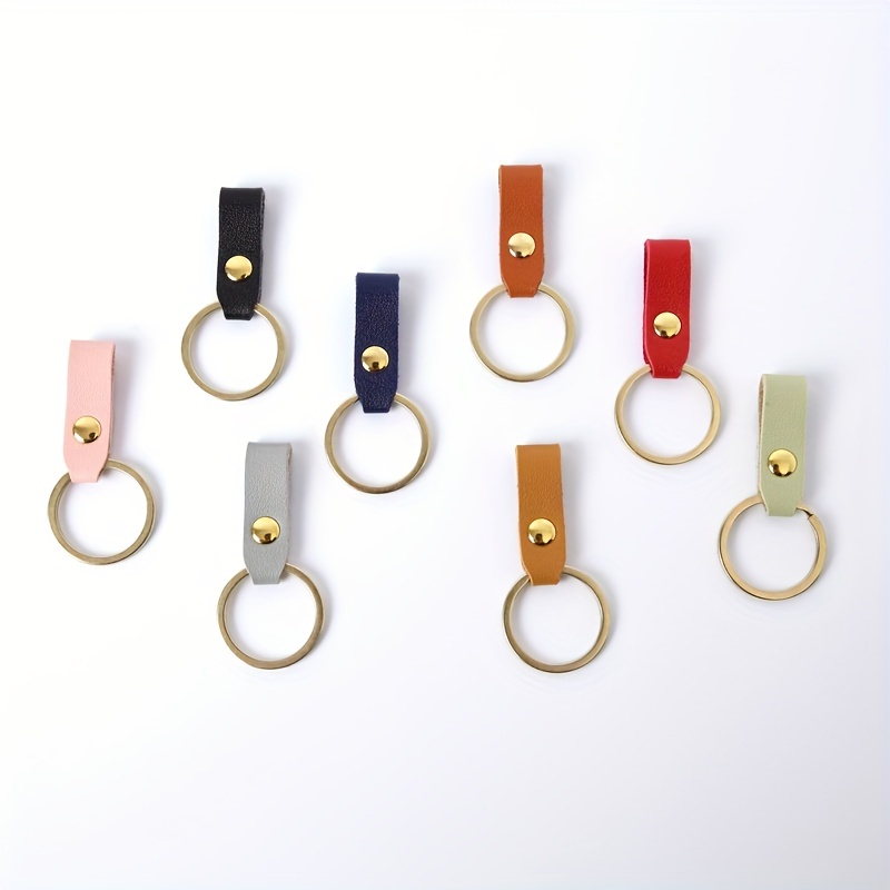 Pu Leather Keychain Colorful Leather Keychain Loop Couple Keychain Pendant  Keychain Holders For Car Key Bag Hanging Accessories - Temu United Arab  Emirates