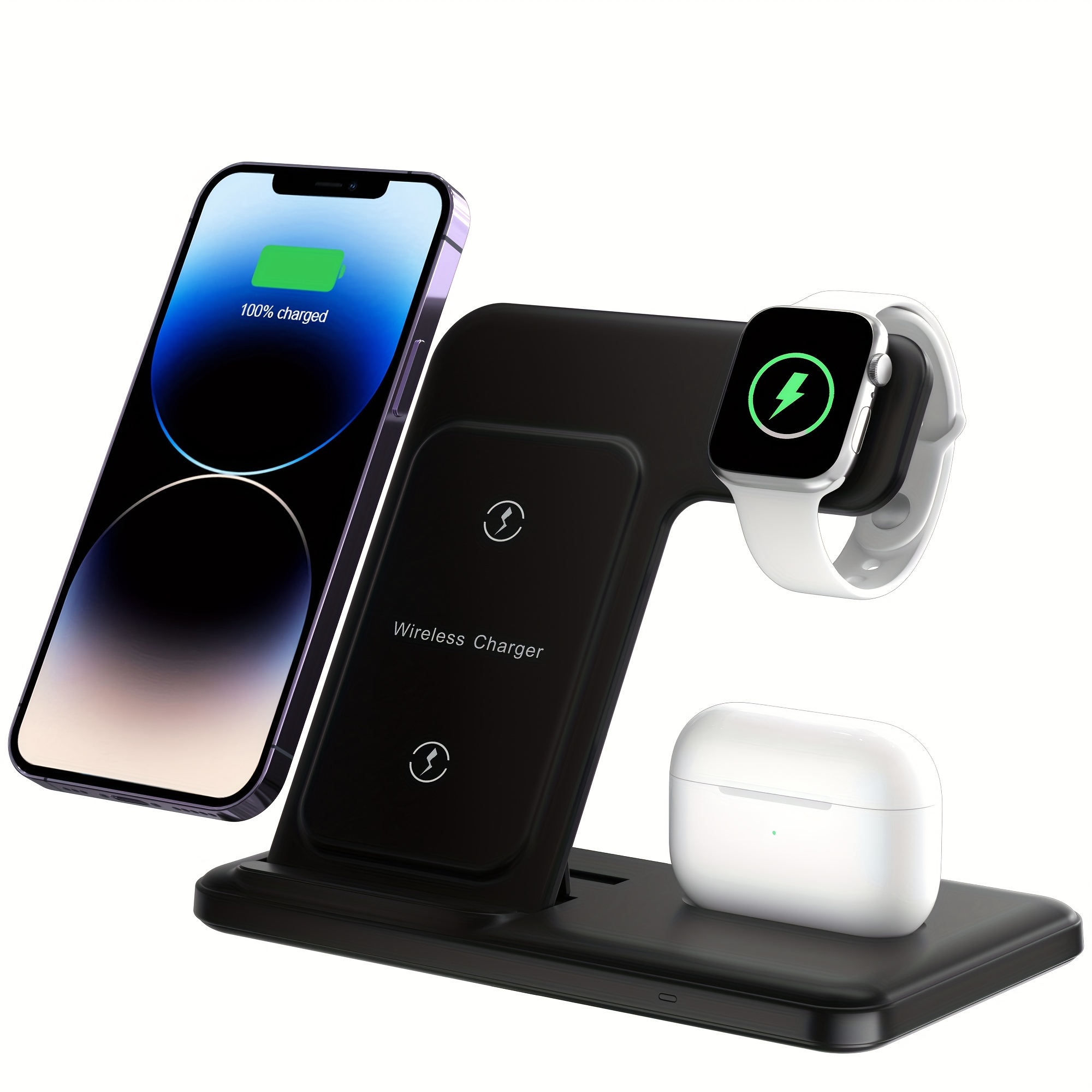  Cargador inalámbrico plegable, estación de carga rápida para  viajes, almohadilla de carga inalámbrica magnética para iPhone  15/14/13/12/Pro/Max/SE/11/X/XR/8, compatible con Apple Watch : Celulares y  Accesorios