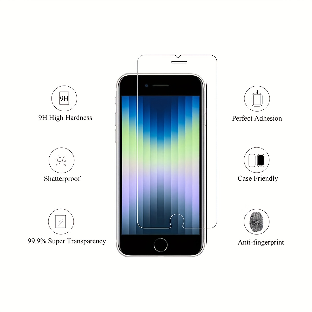 Shatterproof Tempered Glass Screen Protector Iphone Se - Temu