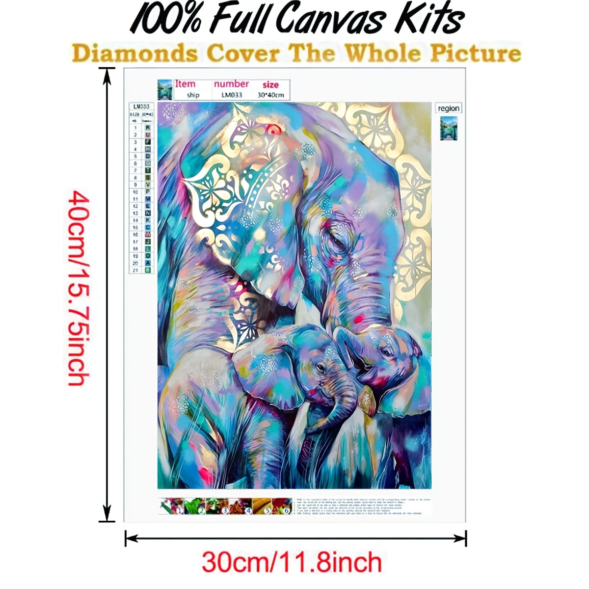 Animal Diamond Painting Kits For Adults Beginner Diy 5d Full Diamond  Diamond Painting Kits For Kids, Elephant And Sunflower Diamond Painting  Dots Diamonds Gem Art And Crafts For Adults Wall Decor 