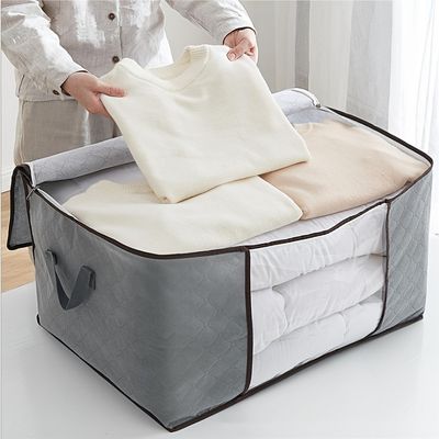 Large-capacity Storage Bag, Dustproof Blanket Zipper Organizer, Foldable Clothes Bag With Handles