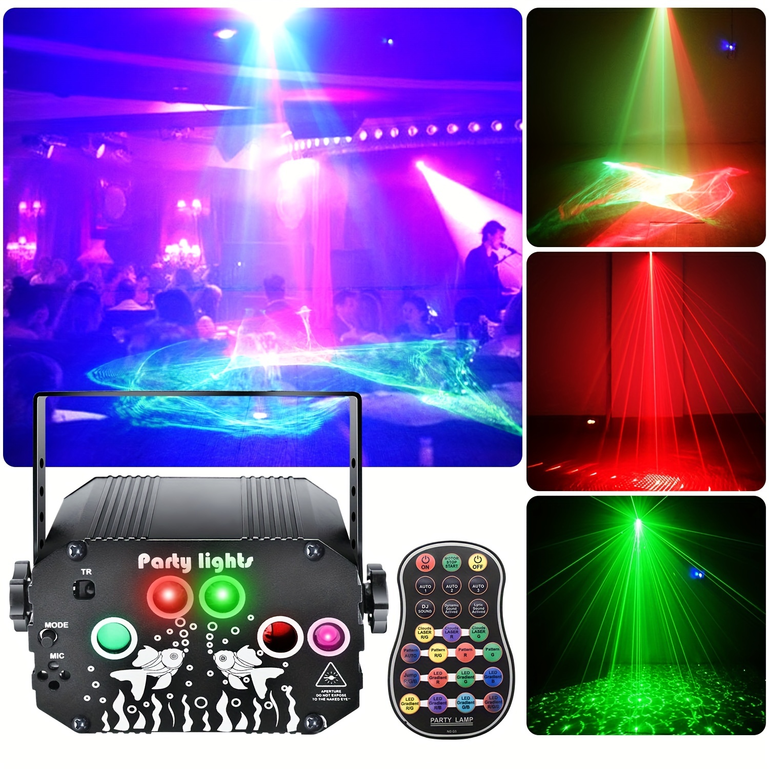 Disco Party Lights Laser DJ portables lumières de scène avec - Temu Canada