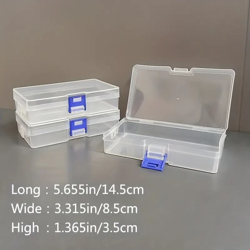 3pcs Transparent Plastic Storage Boxes For Hardware Accessories, Small  Items, Beads, Sequins, Accessories, Stickers, Small Cards, And Fishing Gear  Box