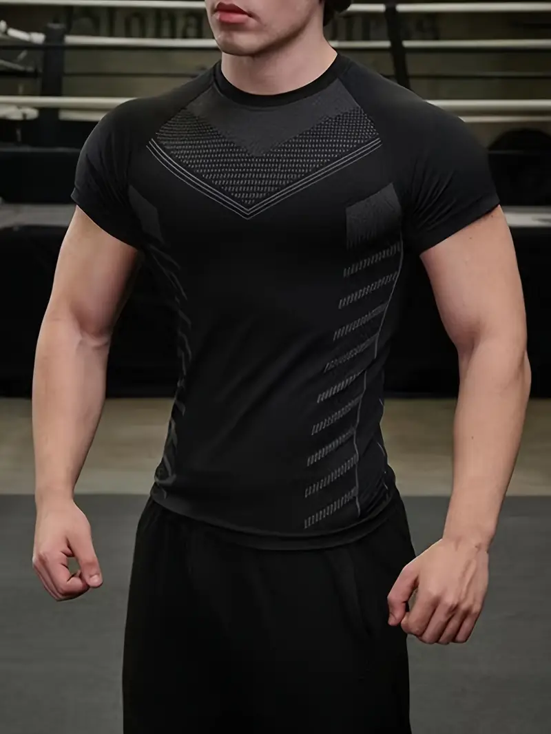 Men's Fitness Compression Shirts Men Short Sleeve Athletic - Temu Australia