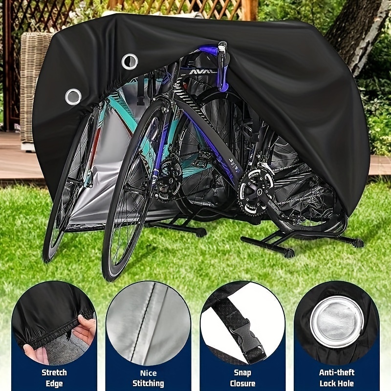 

Bike Cover Heavy Duty For 1, 2 Or 3 Bikes, Outdoor Waterproof Bicycle Motorcycle Covers, Oxford Fabric Rain & Anti-uv Wind Proof With Lock Hole For Mountain Road Electric Bikes