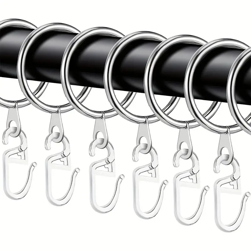 Durable Metal Curtain Rings Plastic Hooks Bed Shower - Temu