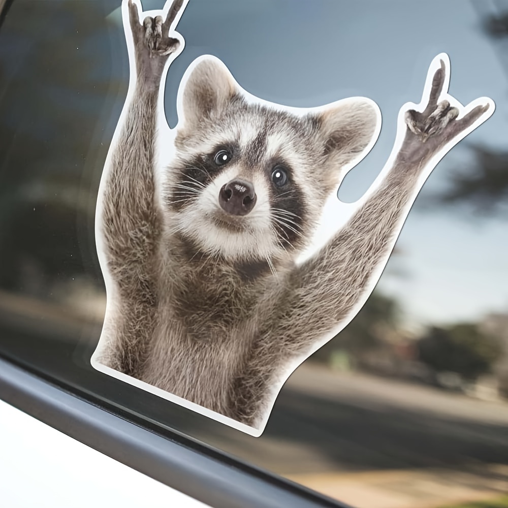 Rocking Raccoon Sticker, Funny Raccoon Cute Car Decal 5.5-Inches Decal Car  Laptop Wall Window Bumper Sticker AWPS109