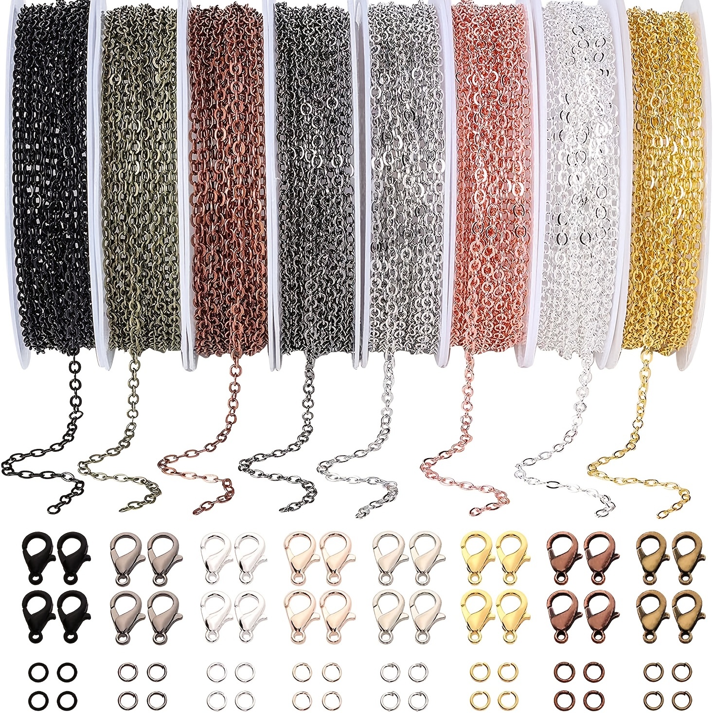 1077Pcs Jewelry Making Chains Kits 65 Feet DIY Necklace Chains for