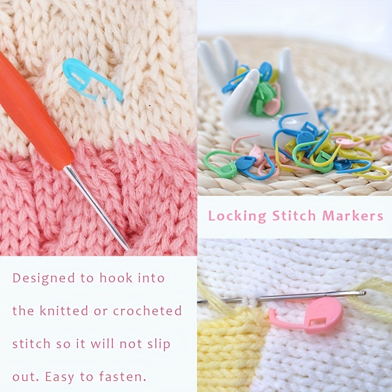 Colorful Plastic Safety Pins Knitting Markers Crochet Clips - Temu