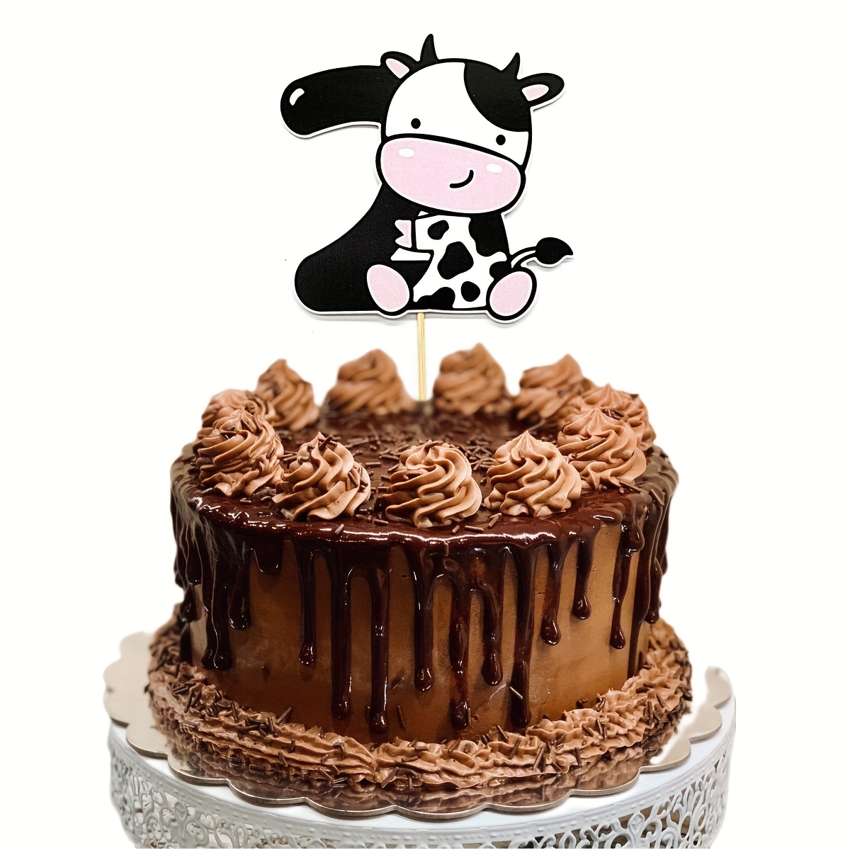 Décoration de gâteau VACHE Moo Moo j'ai deux deux vaches Décoration de  gâteau vache rose fête animaux de la ferme Décorations d'anniversaire à la  ferme, décoration vache rose -  France