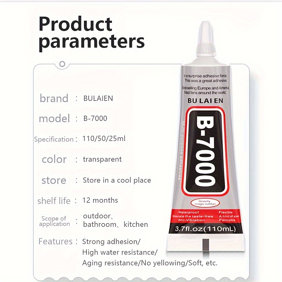  B-7000 Clear Glue Adhesive for Crafting, Industrial