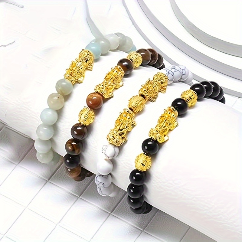 4 Braccialetti Con Perline Colorate Portafortuna Pixiu, Bracciale Elastico,  Gioielli Amuleto, Regalo Di Capodanno Per Ragazze