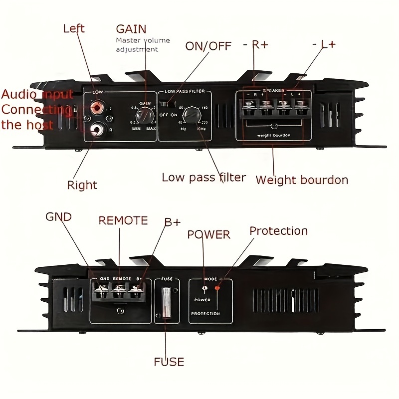 2 Channels Ab Class 12v Car Amplifier Power Stereo Amplifier - Temu