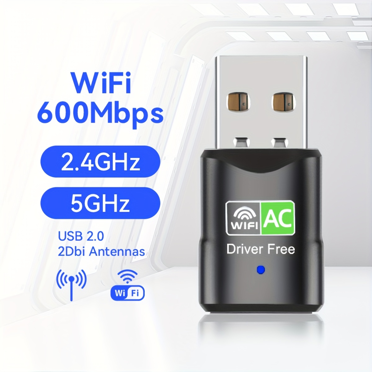 Mini Clé USB WIFI Adaptateur sans fil 600Mbps 2.4 + 5.8Ghz