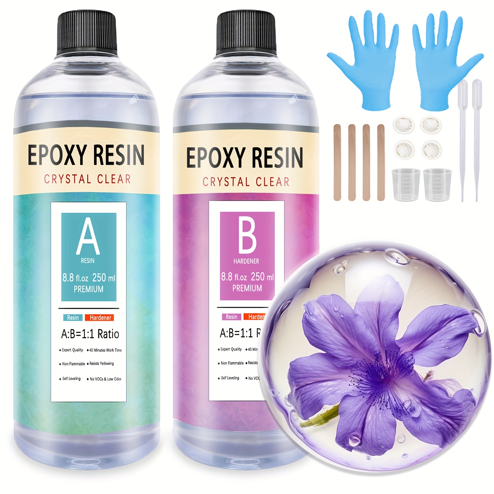 Diy Epoxy Crystal Clear Resin Kit Hardener Resin Casting Kit - Temu