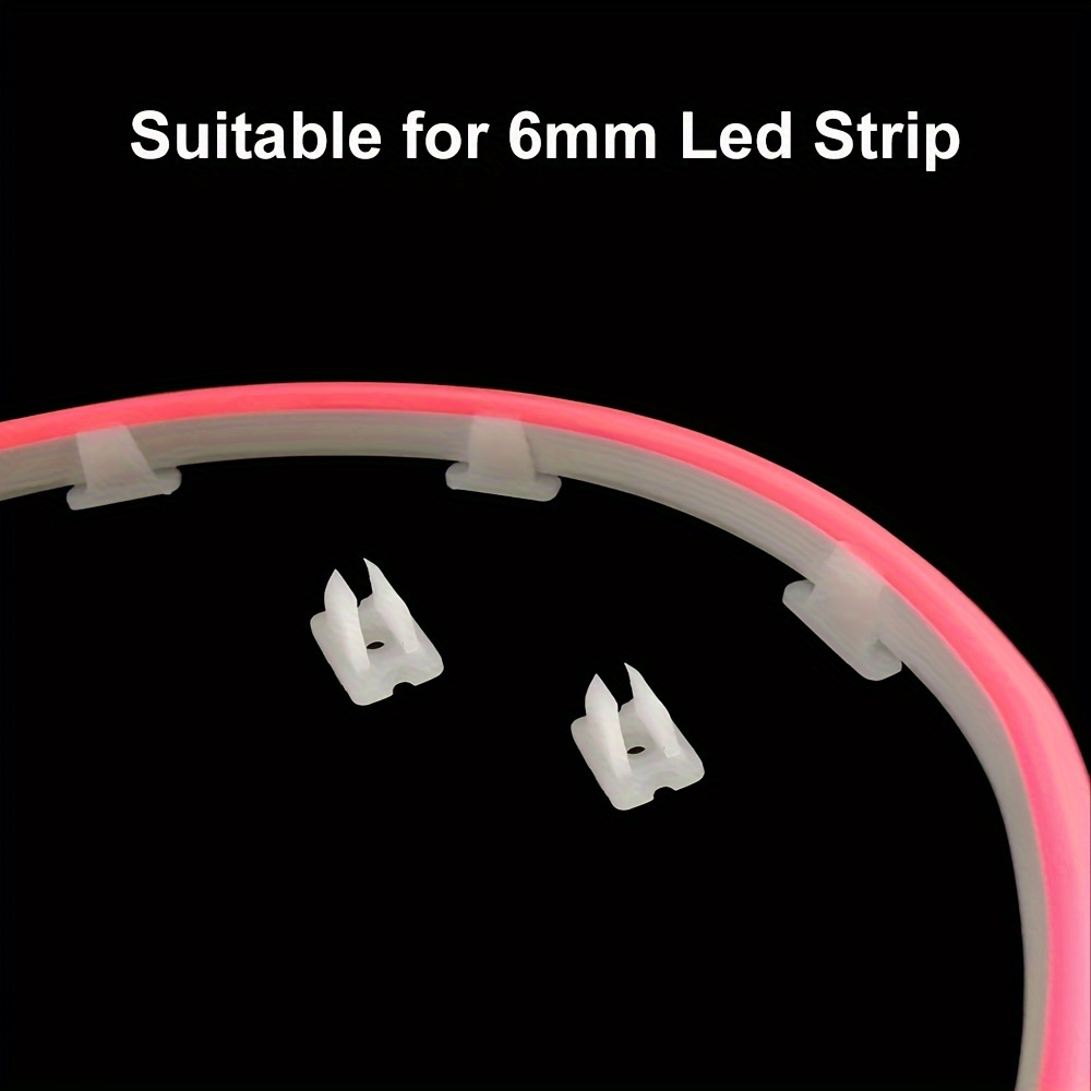 10pcs Clip Buckles for 6x12mm 8x16mm Led Neon Light Strip 5V 12V 24V 100PCS Mounting  Clips Waterproof Clamps PVC Fixing Accessories