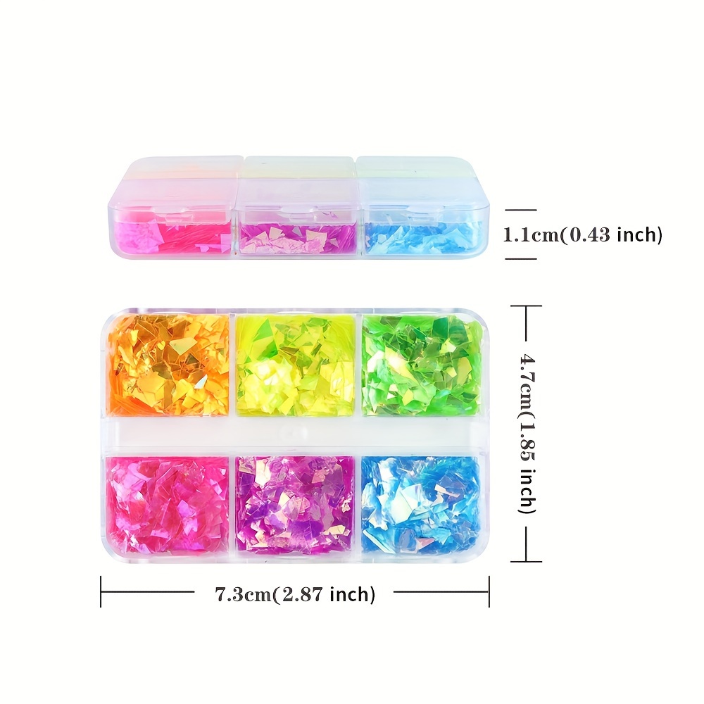 1box 12 Color Resin Filling Iridescent Glitter Irregular Flakes Aurora  Sequins Epoxy Resin For DIY Resin Mold Filler Decor Large Fragment