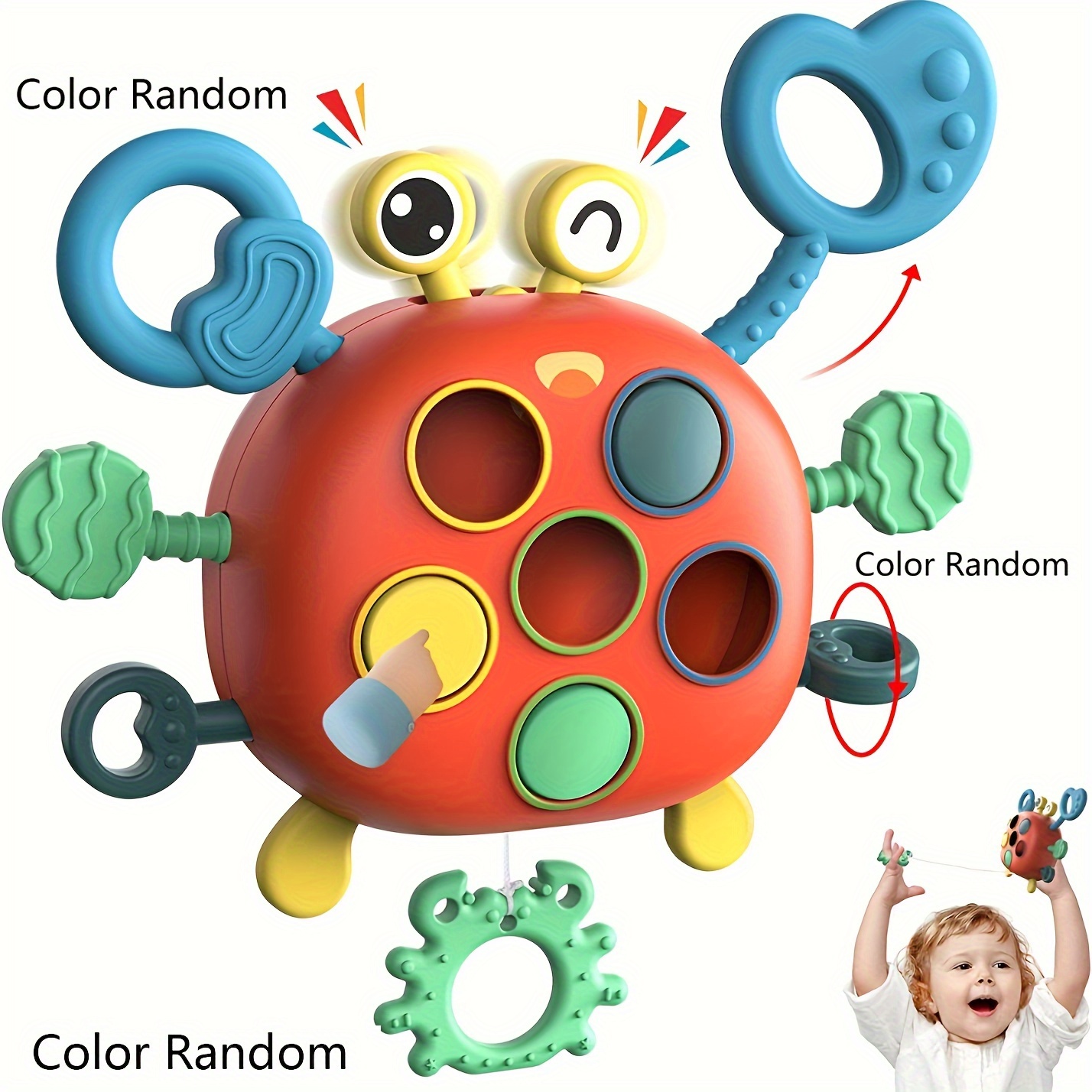 Montessori - Juguetes de cuerda para bebés de 0 a 6 a 12 meses, juguetes  sensoriales para bebés, pelotas de viaje para niños pequeños, juguetes para