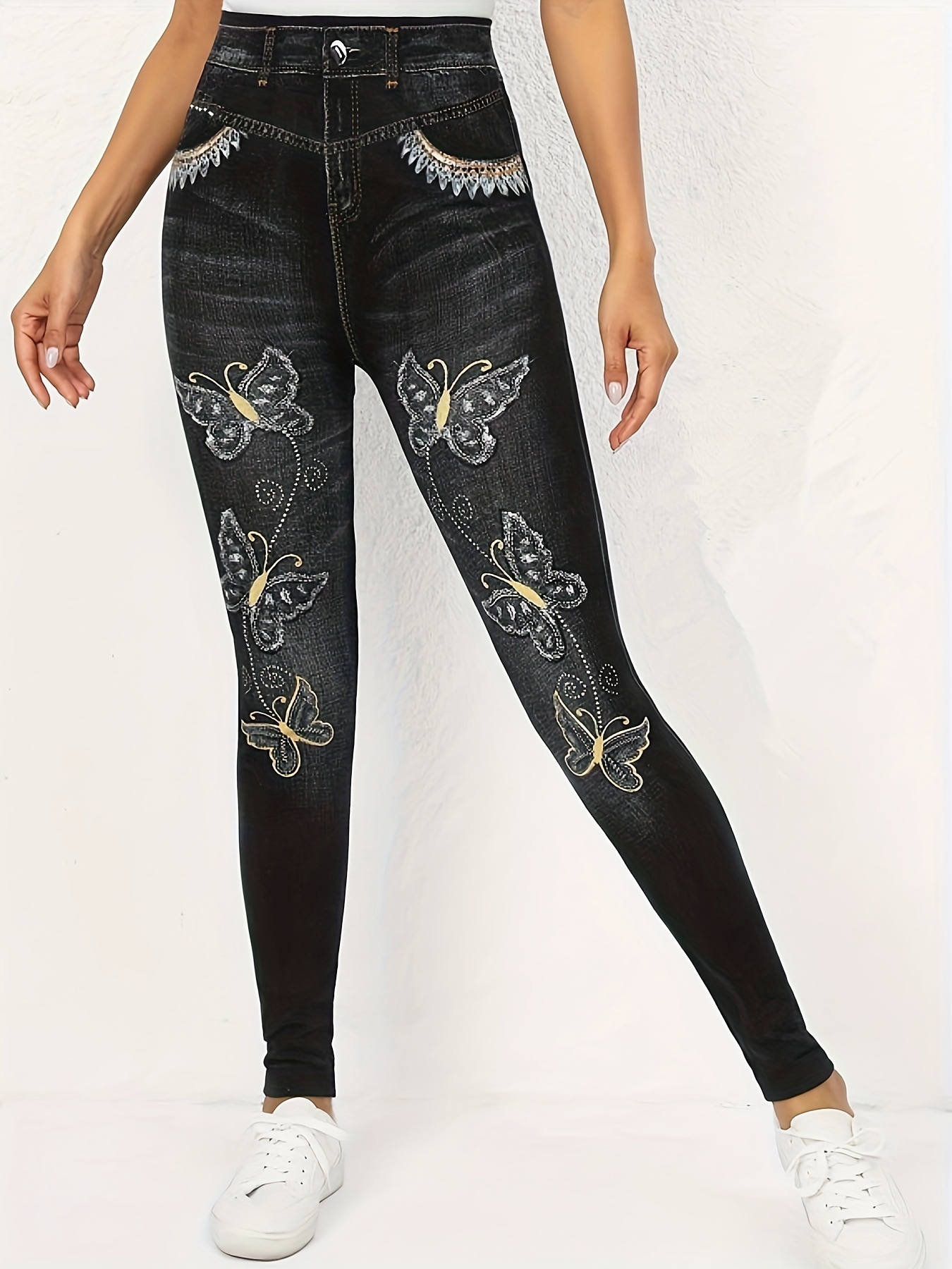 EHQJNJ Gym Leggings Yoga Pants Plus Size Women's Butterfly Print
