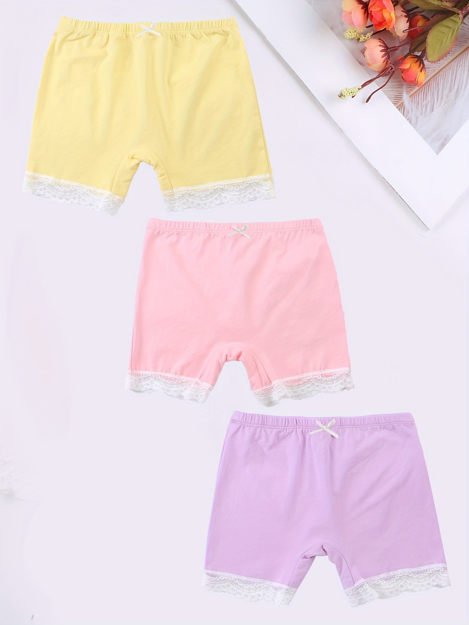 Kids Children Girls Underwear Cute Print Briefs Shorts Pants Cotton  Underwear Trunks 3PCS Girls Undies Shorts