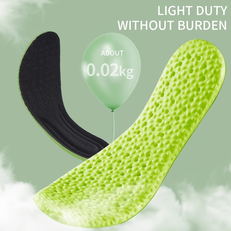 1 Pair Wormwood Deodorizing Insoles, Breathable Sweat-Absorbent EVA Shoe Pads, Shock-Absorbing Elastic Running Inserts for Men & Women, Comfortable Soft Sports Footbeds for Outdoor Activities