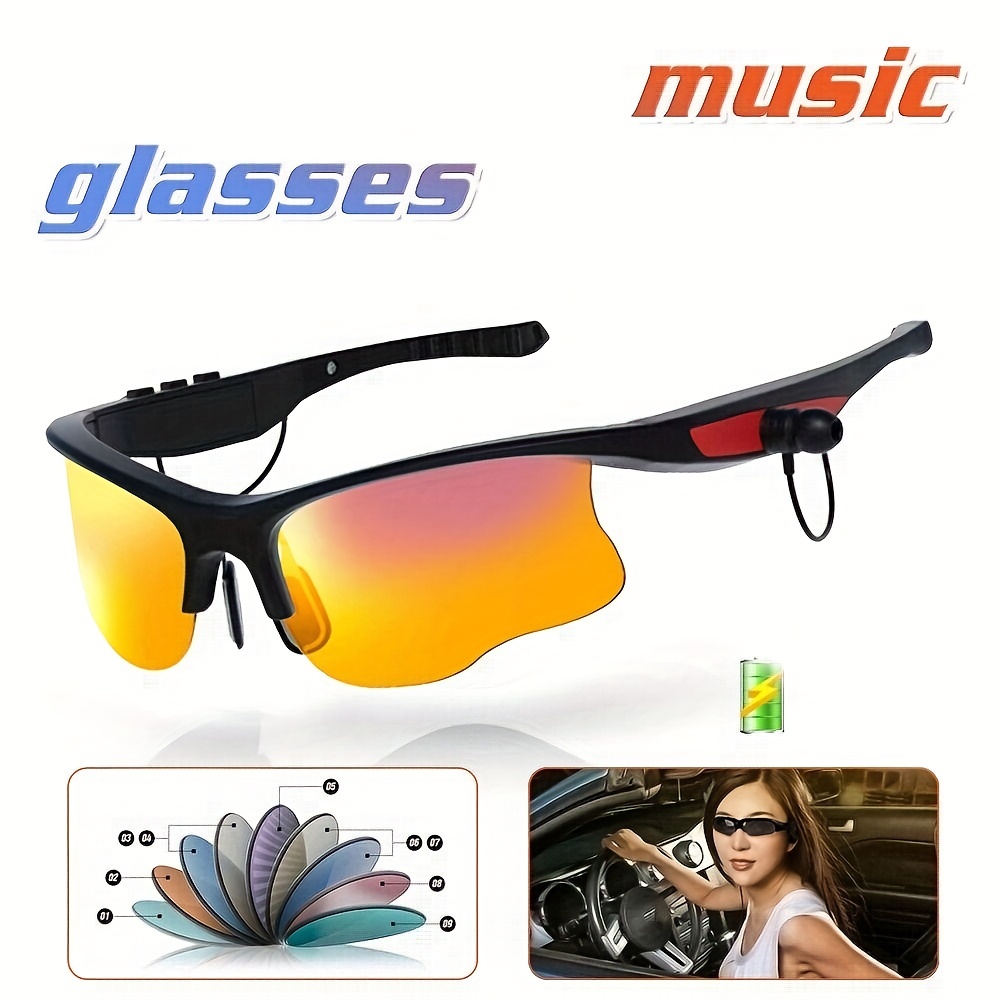 Gafas Bluetooth Estéreo Auriculares inalámbricos con micrófono Gafas de sol  polarizadas Auriculares con cancelación de ruido Negro
