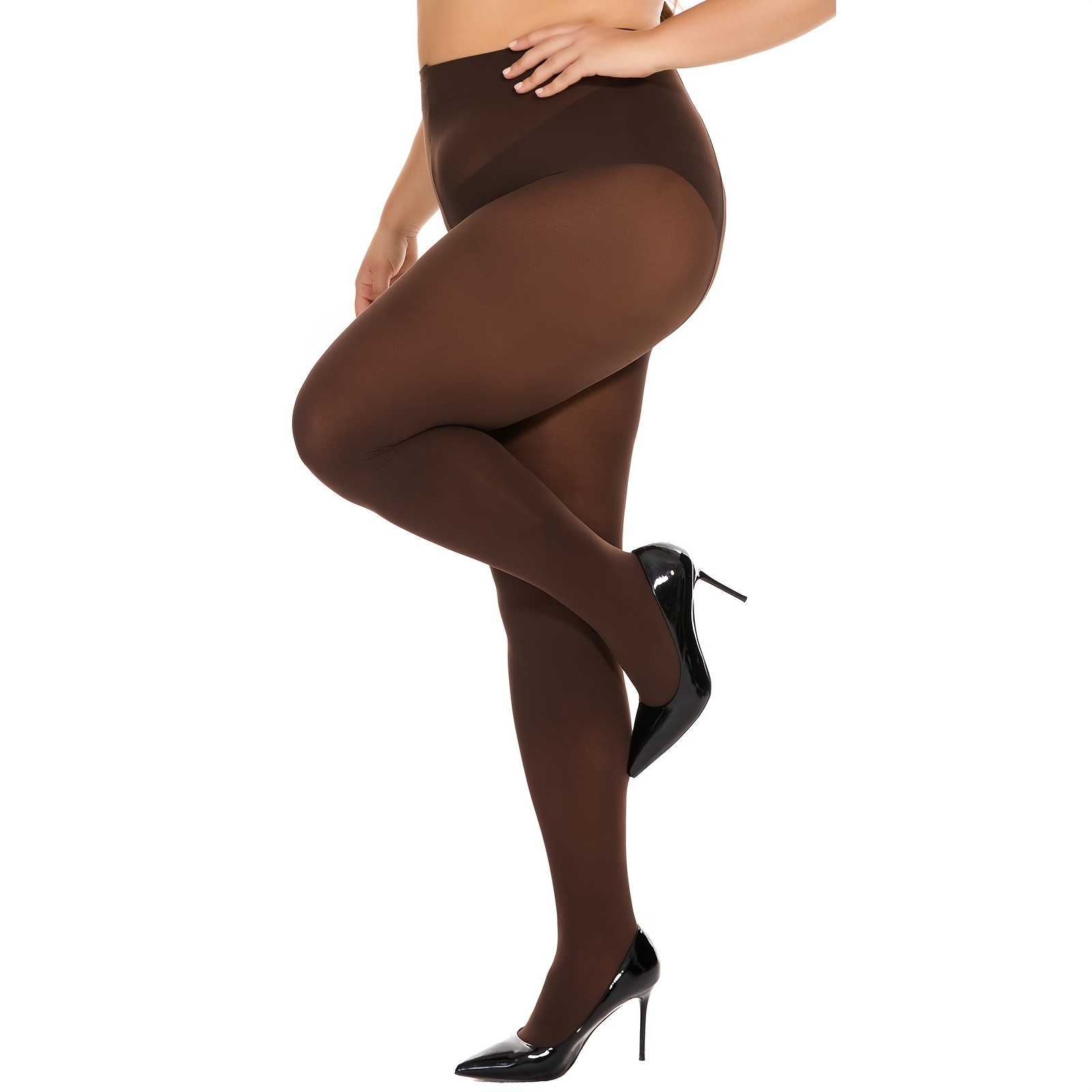 Plus Size Casual Stockings Women's Plus Solid High Stretch - Temu