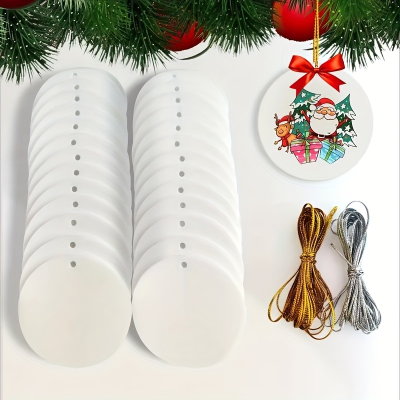 Christmas Sublimation Ornament with Red String Double Sides Sublimation  Ornament Blanks Round Light Weight Sublimation Blanks Ornaments Bulk for  Decoration Christmas Xmas Tree Halloween 12 Or 26 Pcs 