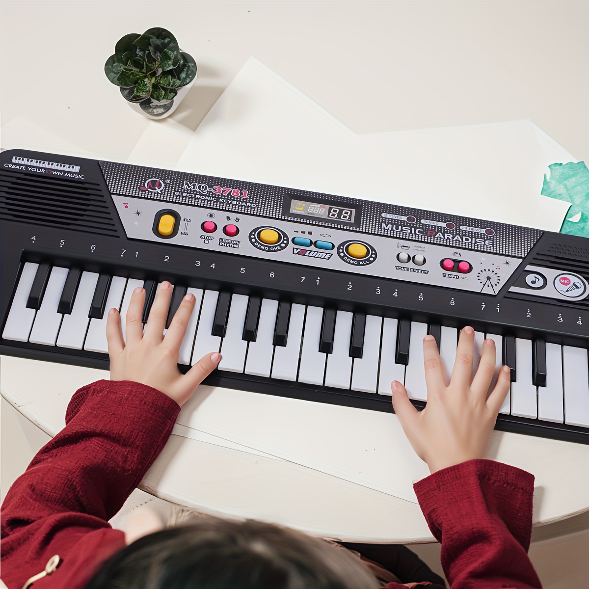 M SANMERSEN Juguetes para niñas de más de 3 años – Teclado de piano para  niños de 37 teclas con micrófono, teclados electrónicos portátiles